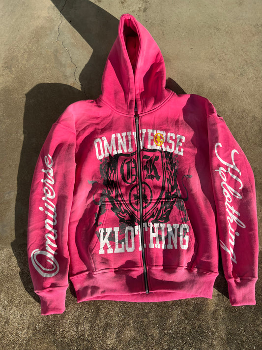 OMNI-K PINK SPORTS CREST ZIPUP